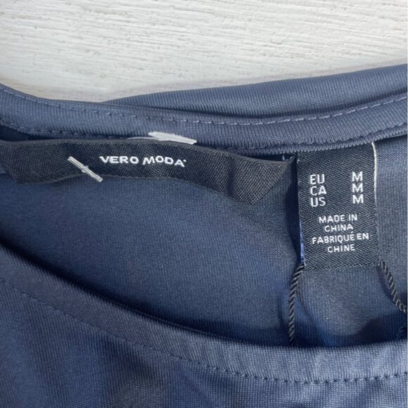 Vero Moda Long Sleeve Open Back Mini Dress Blue Medium New - Picture 8 of 10